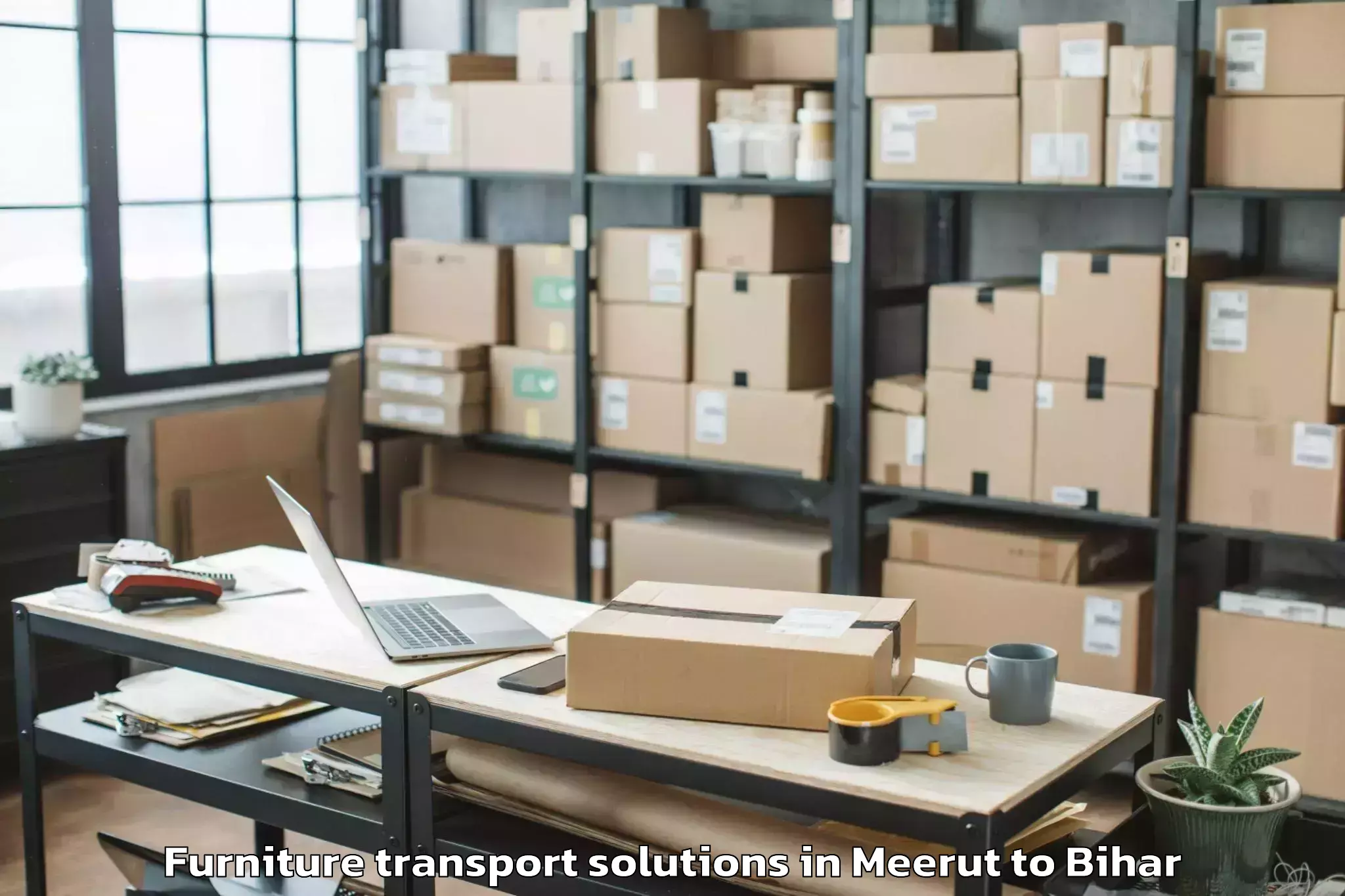 Affordable Meerut to Puranhia Furniture Transport Solutions